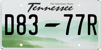 TN license plate D8377R