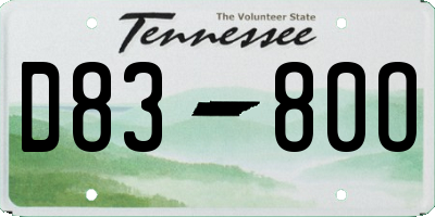TN license plate D8380O