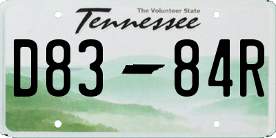 TN license plate D8384R