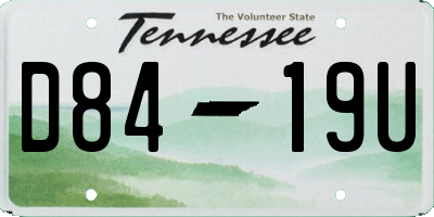 TN license plate D8419U