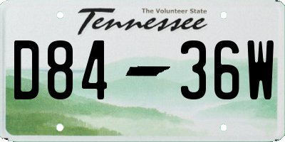 TN license plate D8436W