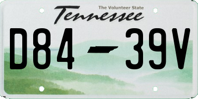 TN license plate D8439V