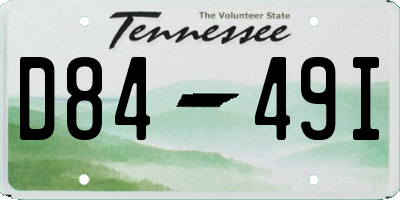 TN license plate D8449I