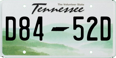 TN license plate D8452D