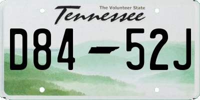 TN license plate D8452J