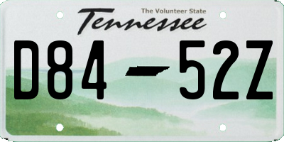 TN license plate D8452Z