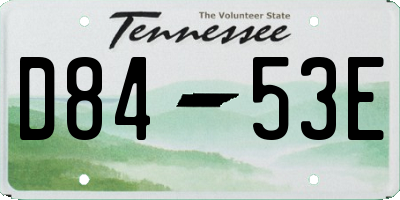 TN license plate D8453E