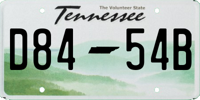 TN license plate D8454B