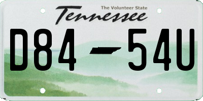 TN license plate D8454U