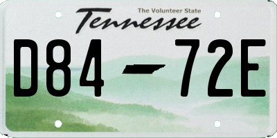 TN license plate D8472E