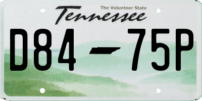 TN license plate D8475P