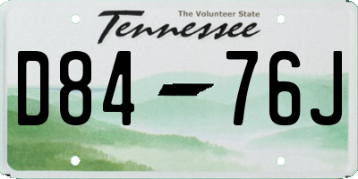 TN license plate D8476J