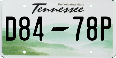TN license plate D8478P