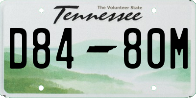 TN license plate D8480M