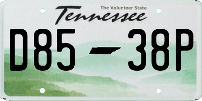 TN license plate D8538P
