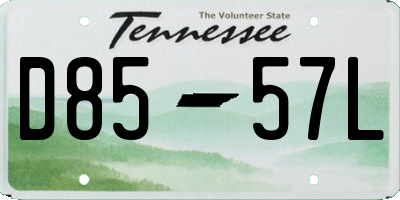 TN license plate D8557L