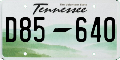 TN license plate D8564O