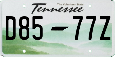 TN license plate D8577Z