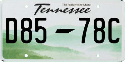 TN license plate D8578C