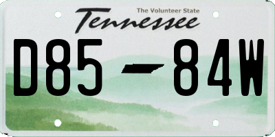 TN license plate D8584W