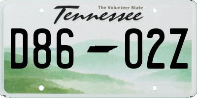 TN license plate D8602Z