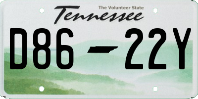 TN license plate D8622Y