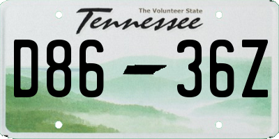 TN license plate D8636Z