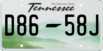 TN license plate D8658J
