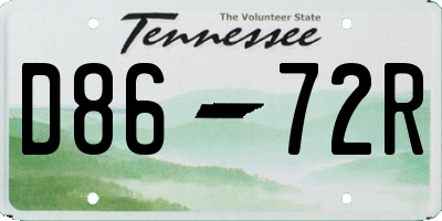 TN license plate D8672R