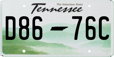 TN license plate D8676C