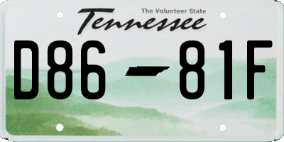 TN license plate D8681F
