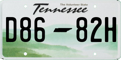 TN license plate D8682H