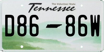 TN license plate D8686W