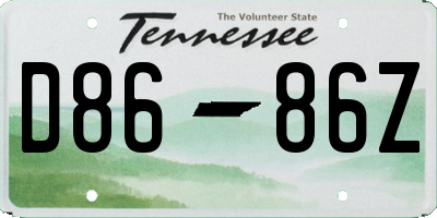 TN license plate D8686Z