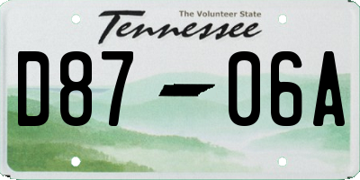 TN license plate D8706A