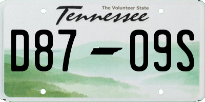 TN license plate D8709S