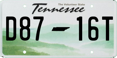 TN license plate D8716T