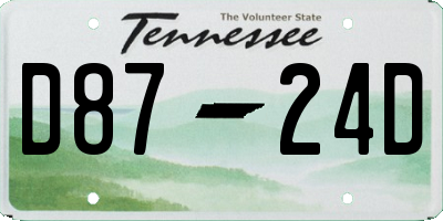 TN license plate D8724D