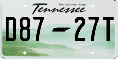 TN license plate D8727T