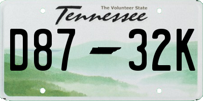 TN license plate D8732K