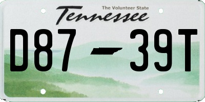 TN license plate D8739T