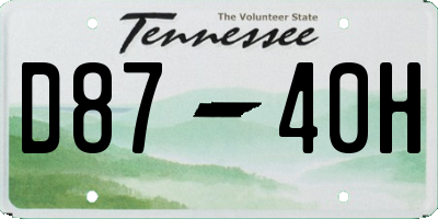 TN license plate D8740H