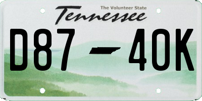 TN license plate D8740K