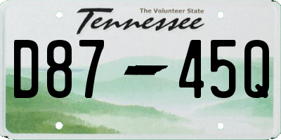 TN license plate D8745Q
