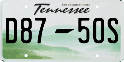 TN license plate D8750S