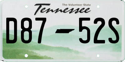 TN license plate D8752S