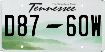 TN license plate D8760W