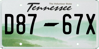 TN license plate D8767X