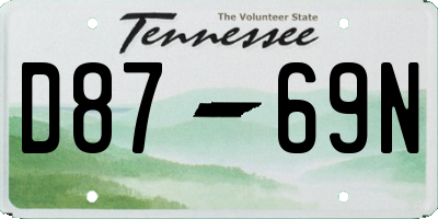 TN license plate D8769N