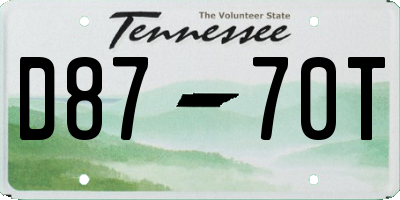 TN license plate D8770T